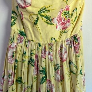 French Connection Yellow Floral Women’s 100% Cotton Maxi Dress